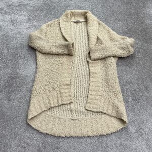 Guess Open Knit Cardigan Sweater Womens Small Beige 100% Acetate Casual Travel